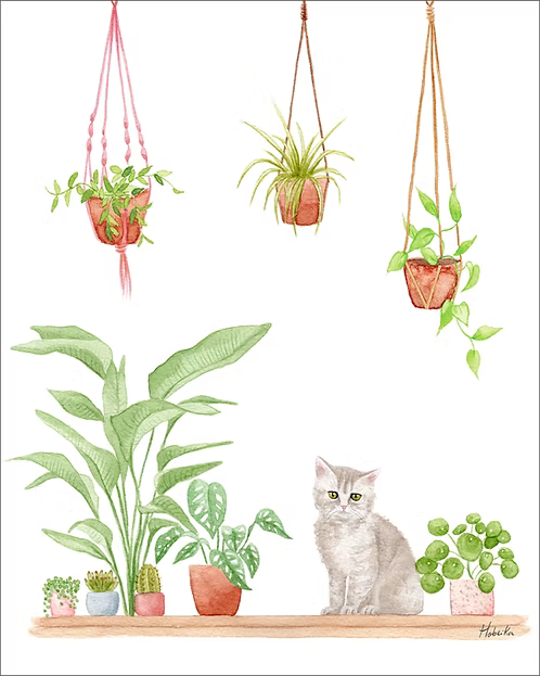 Cat by the window print 8x10