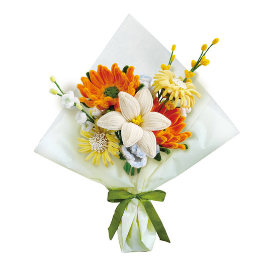 DIY Chenille Flower Bouquet Kit – Orange Mix