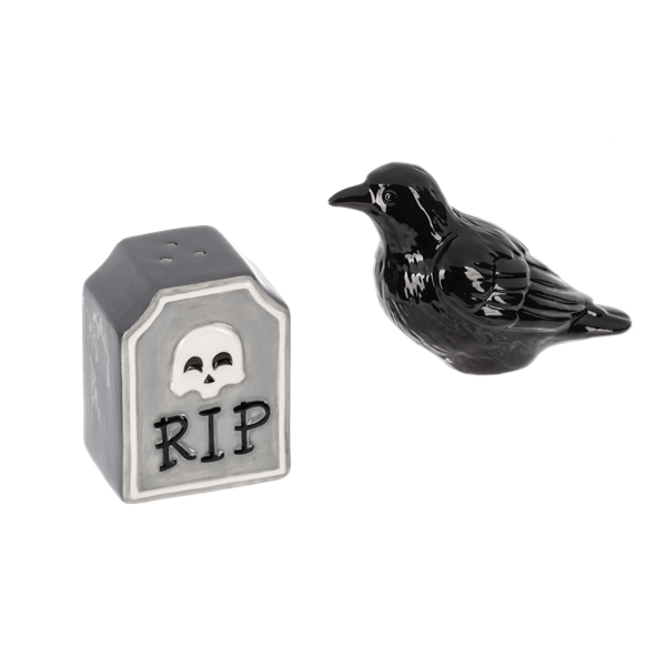 Crow and Gravestone Salt & Pepper Shaker