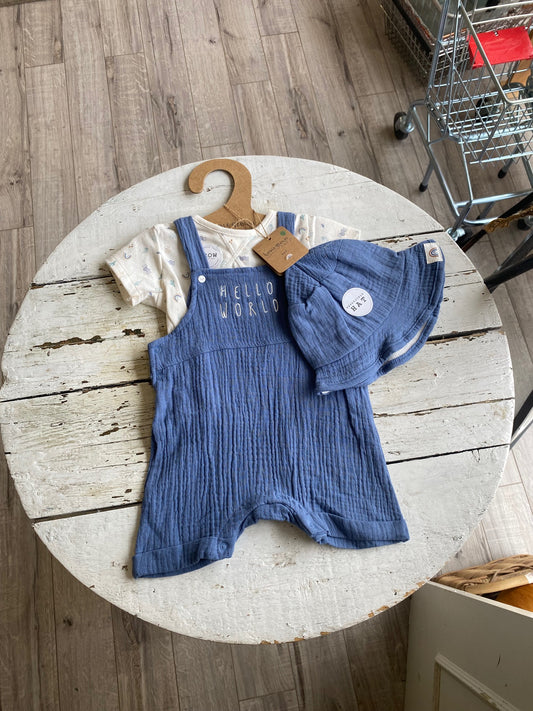 3 Piece Bucket Hat Set: Hello World