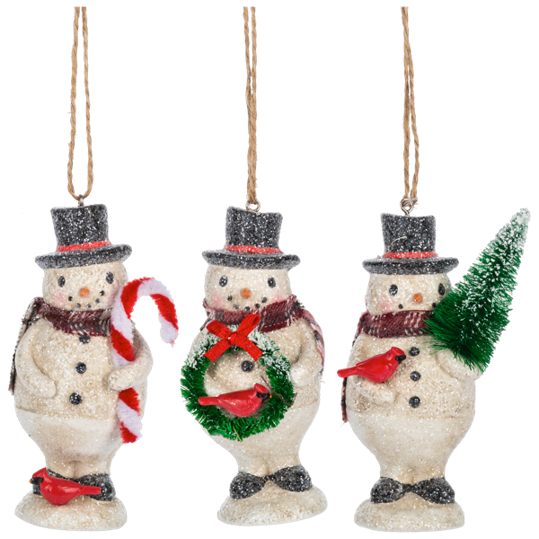 Frosty Snowman w/Cardinal Ornament
