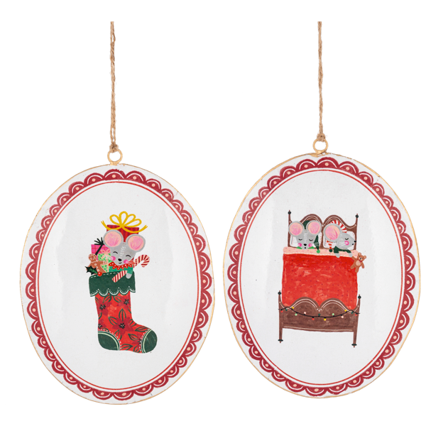 Holiday Mouse Plaque Ornament