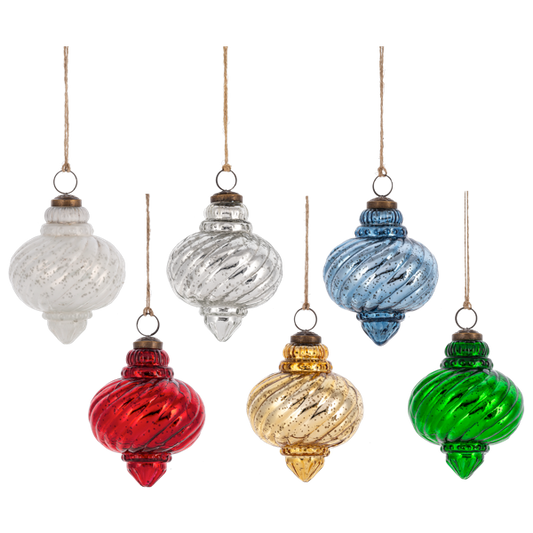Colorful Kugel Finial Ornaments