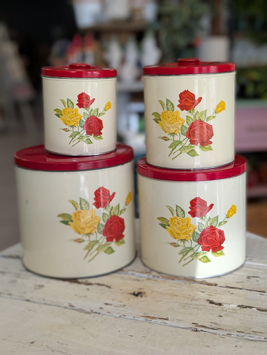 Set of 4 vintage tins