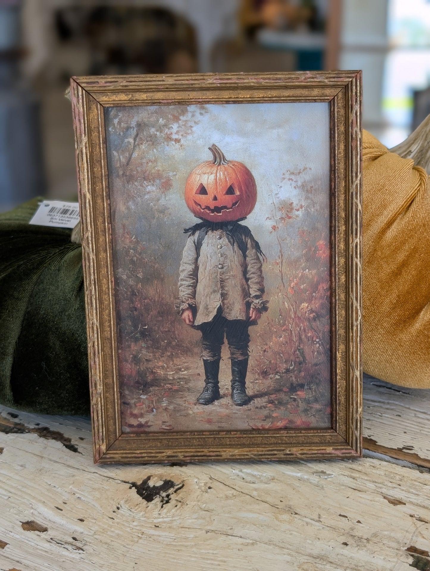 Framed pumpkin boy print