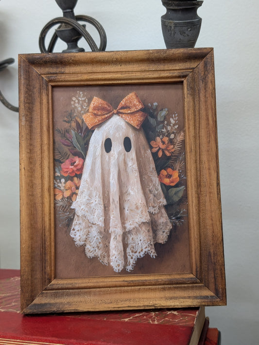 Framed lace ghost 5x7