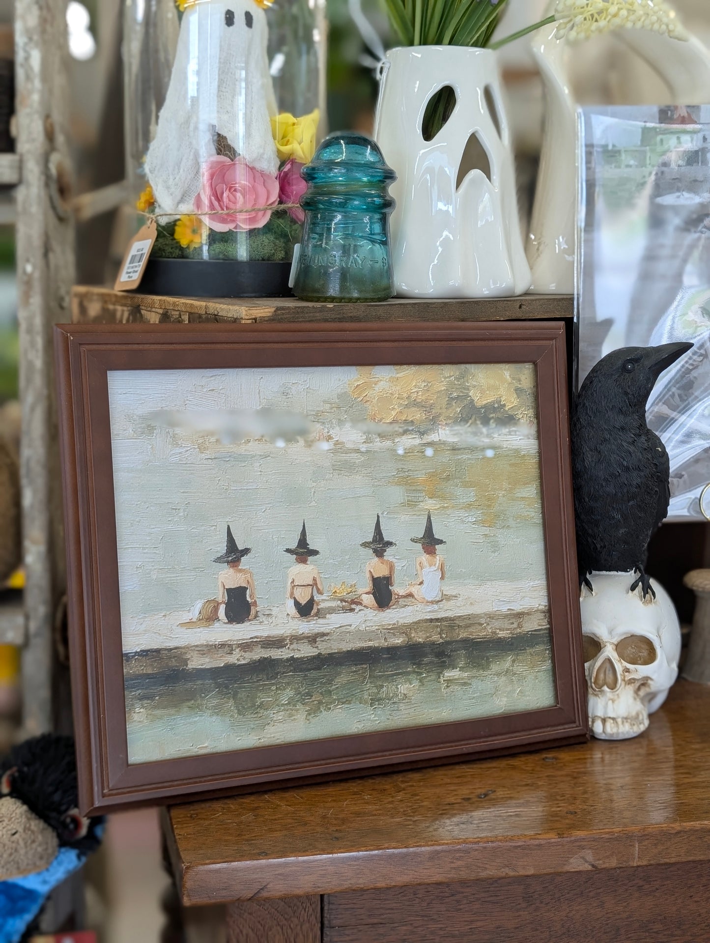 Witches at beach framed 8x10