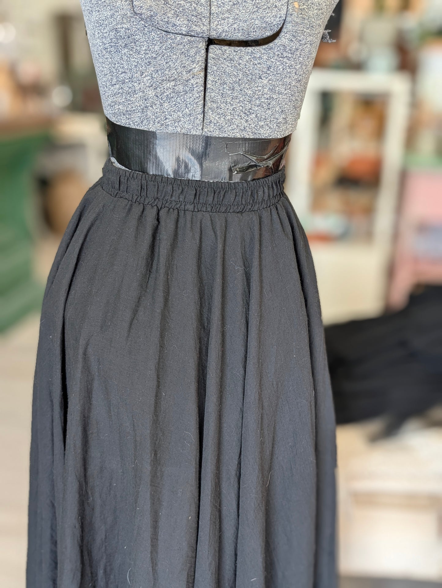Black flowing skirt