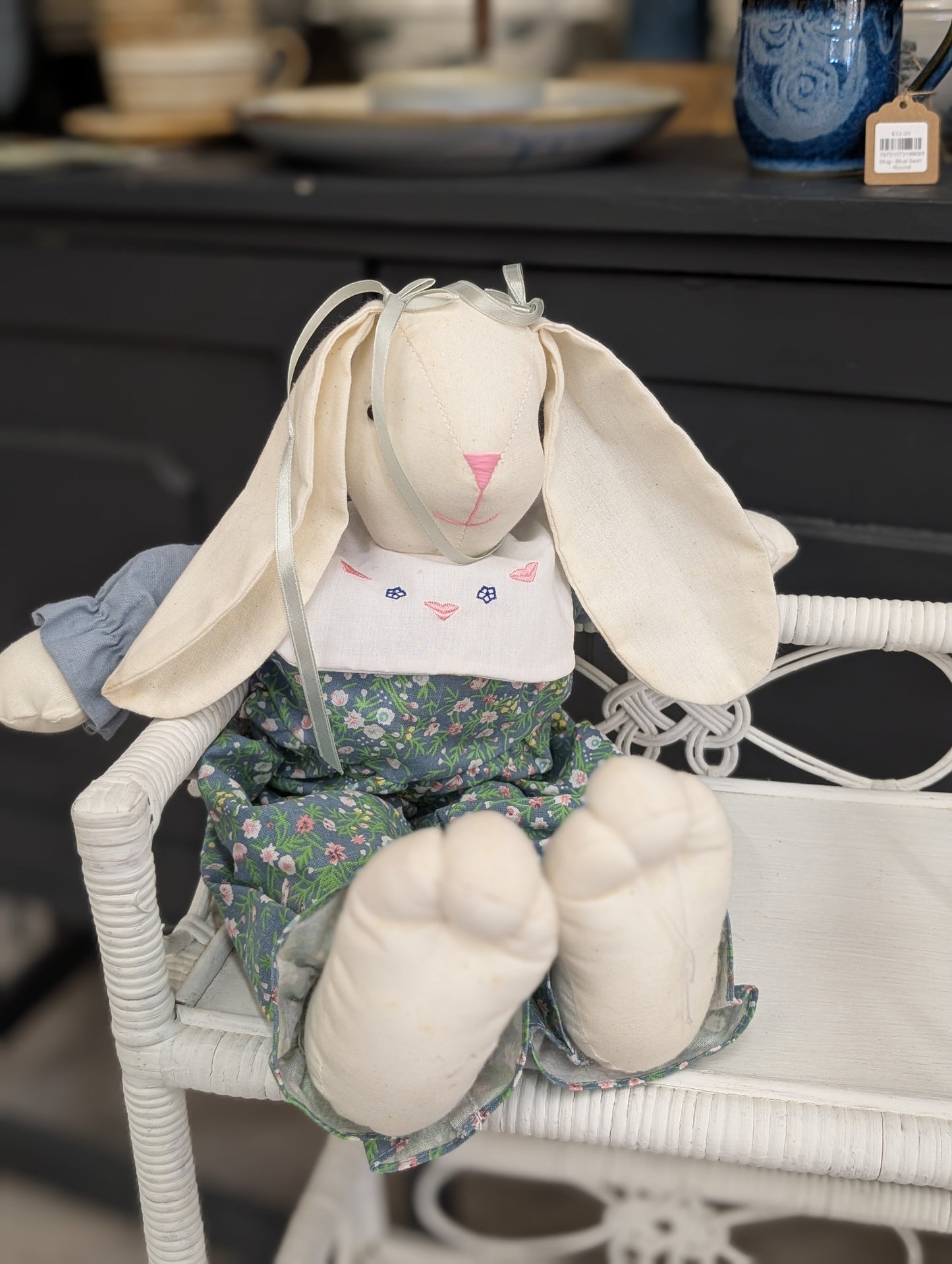 Bue Romper fabric bunny