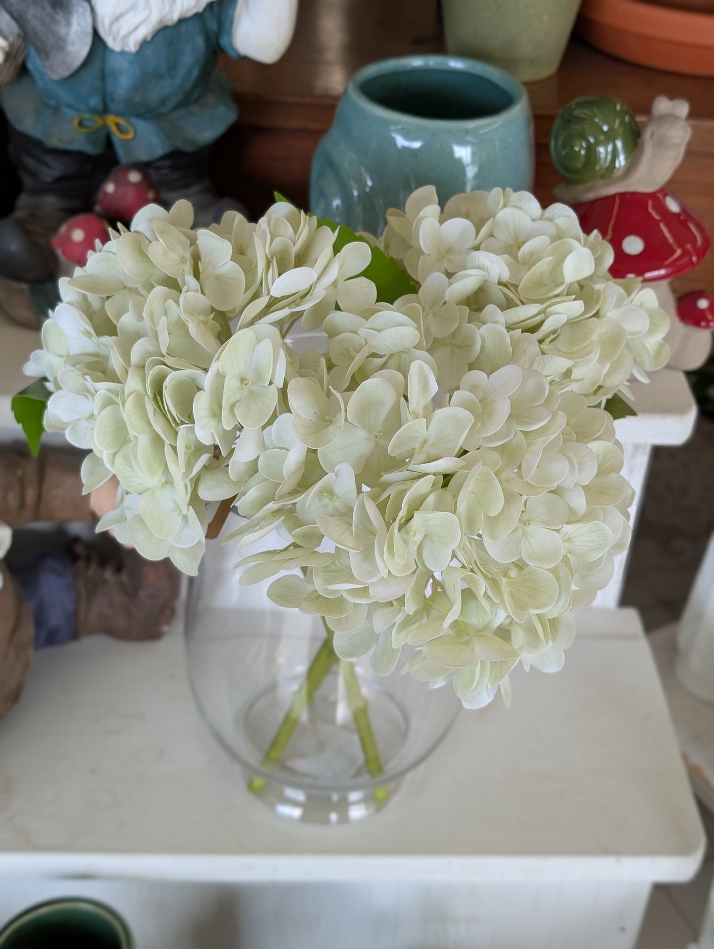 12" Cream Hydrangea Fresh Touch