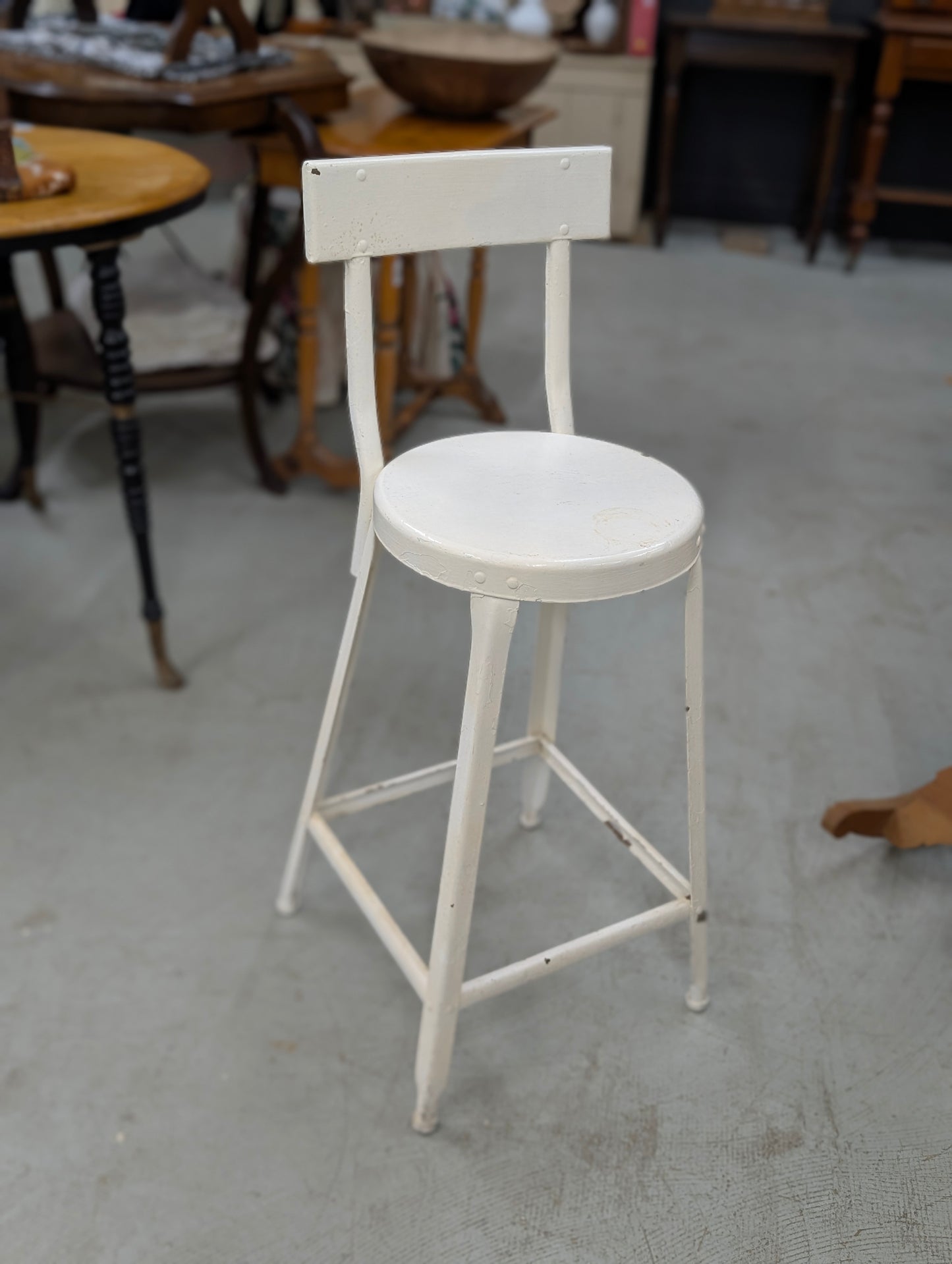 White metal chair