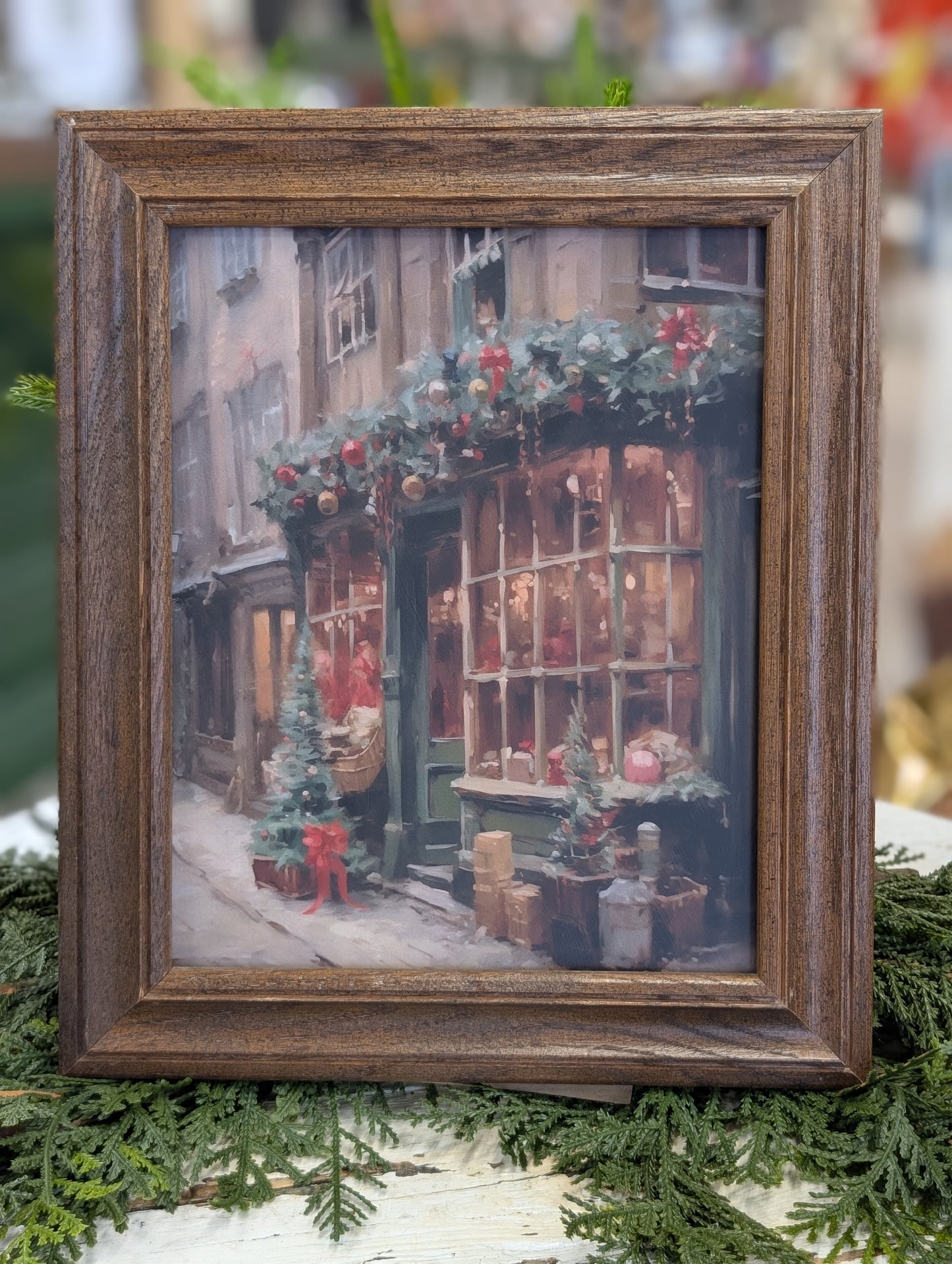 Winter City Street framed print