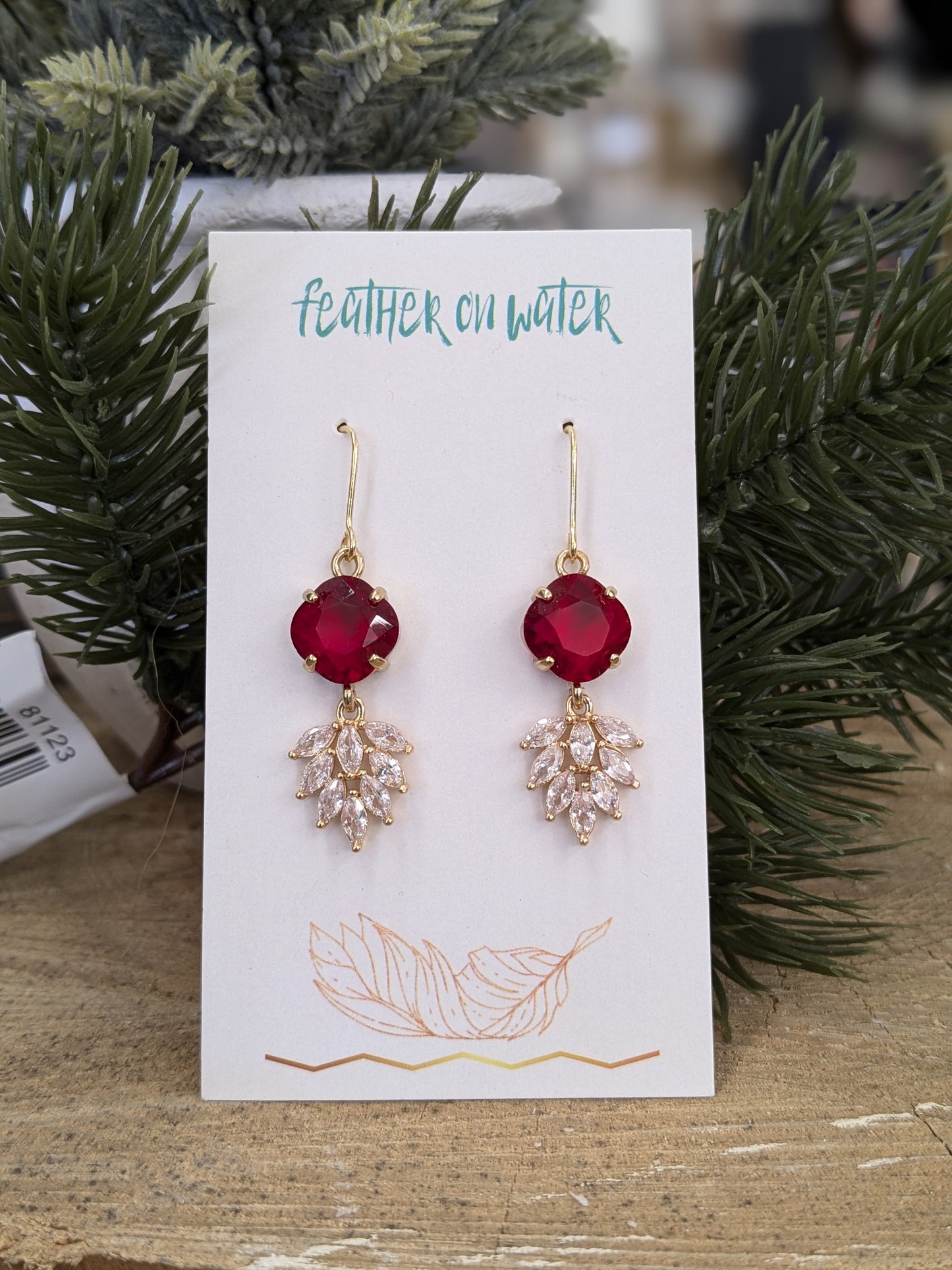 dangle gold leaf earring