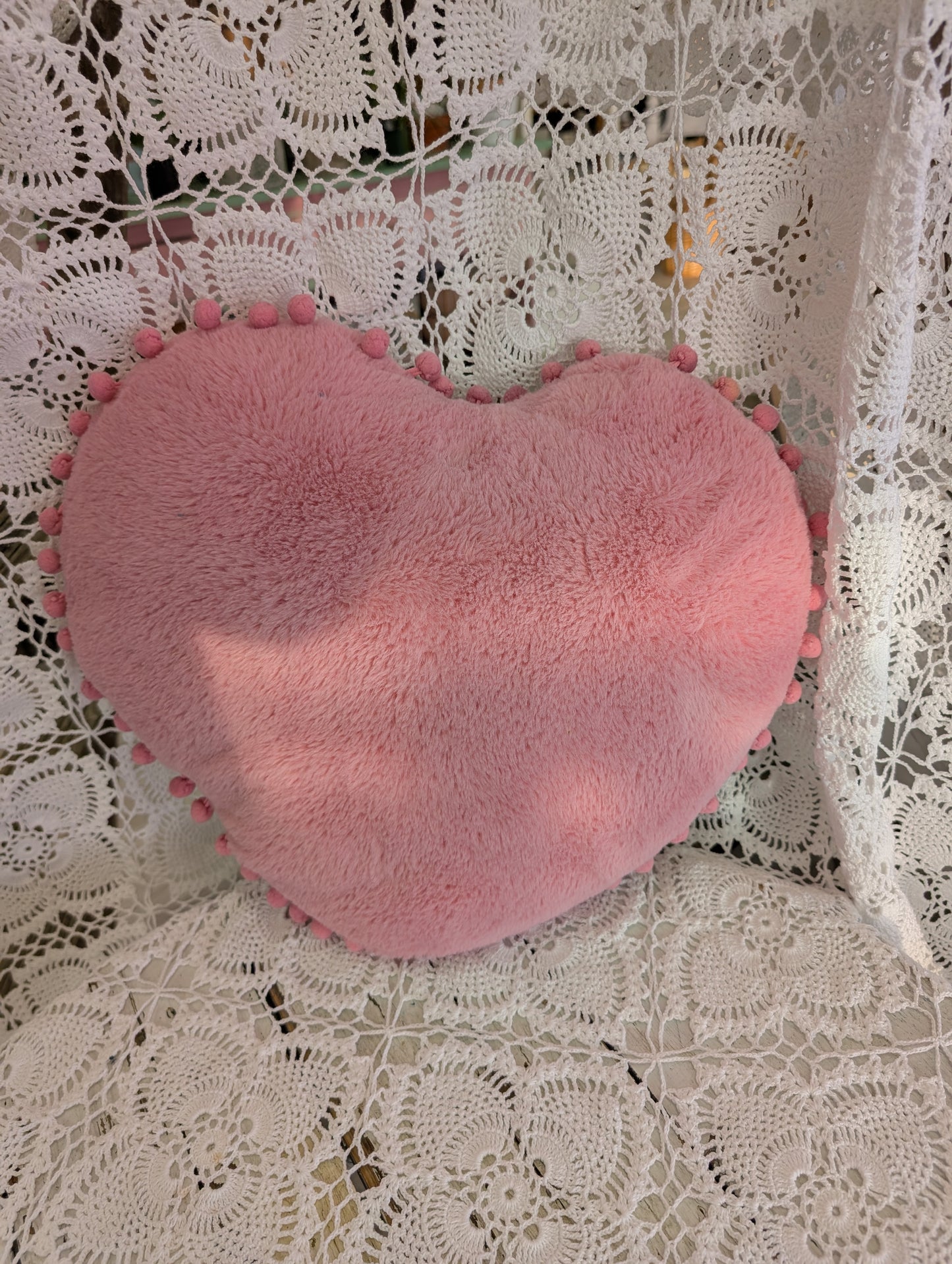Plush heart pillow