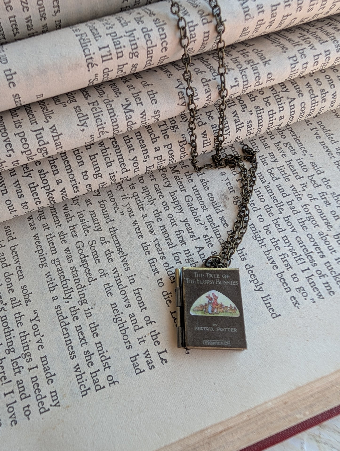 Book locket necklace