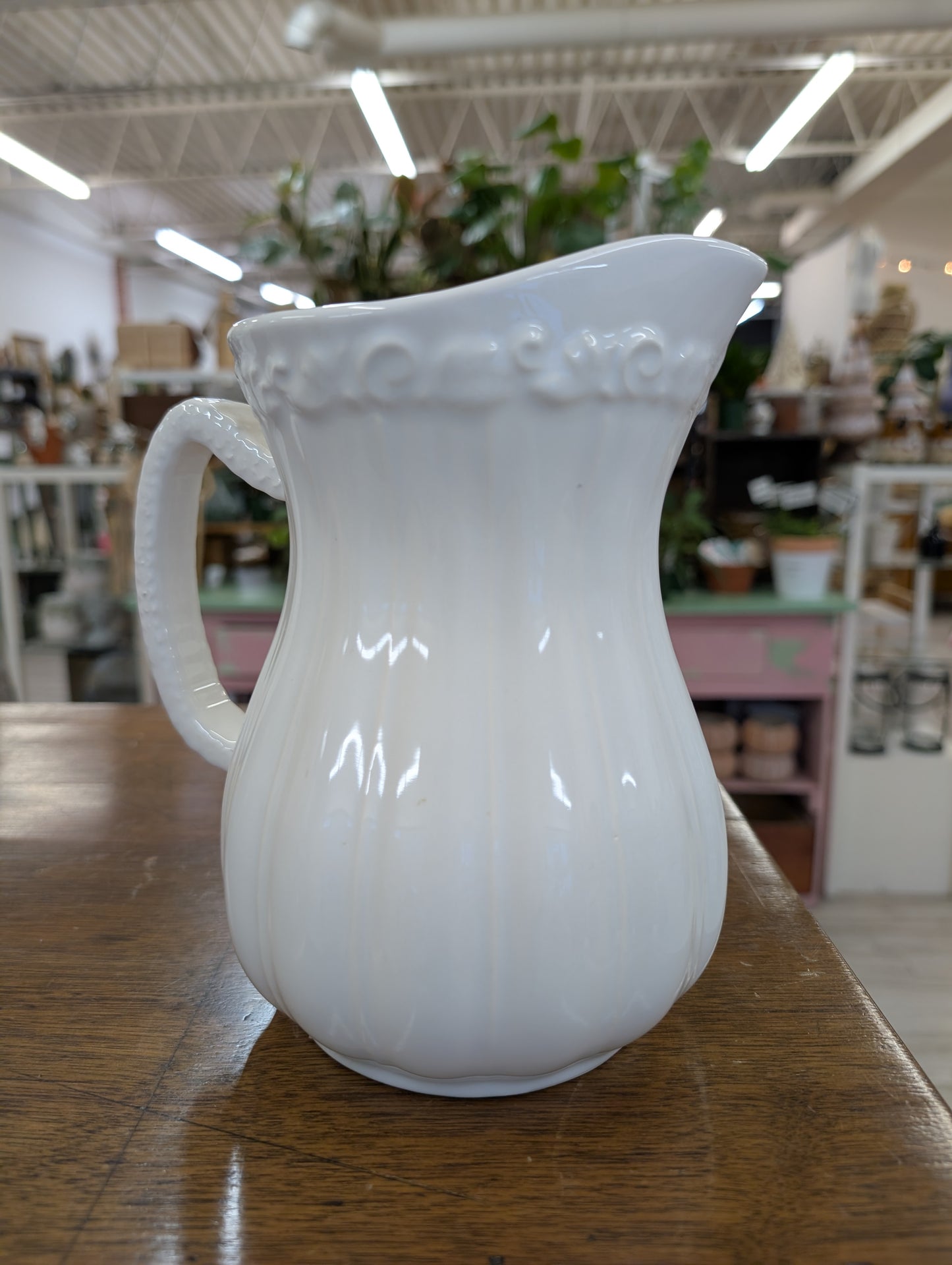 White ceramic jug