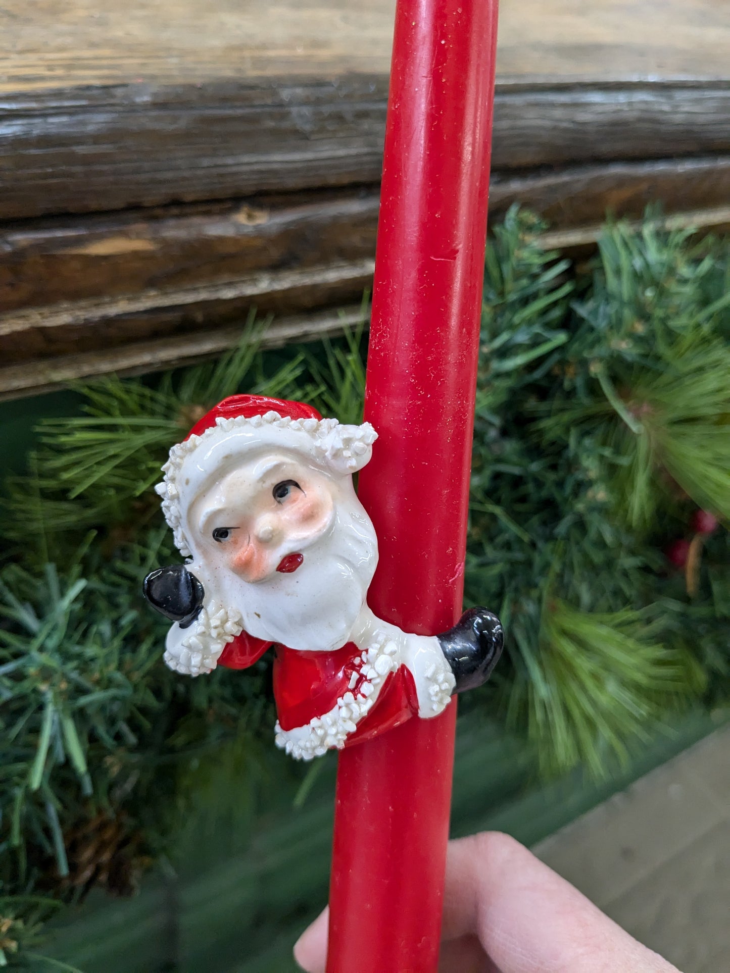 Vintage candle Santa