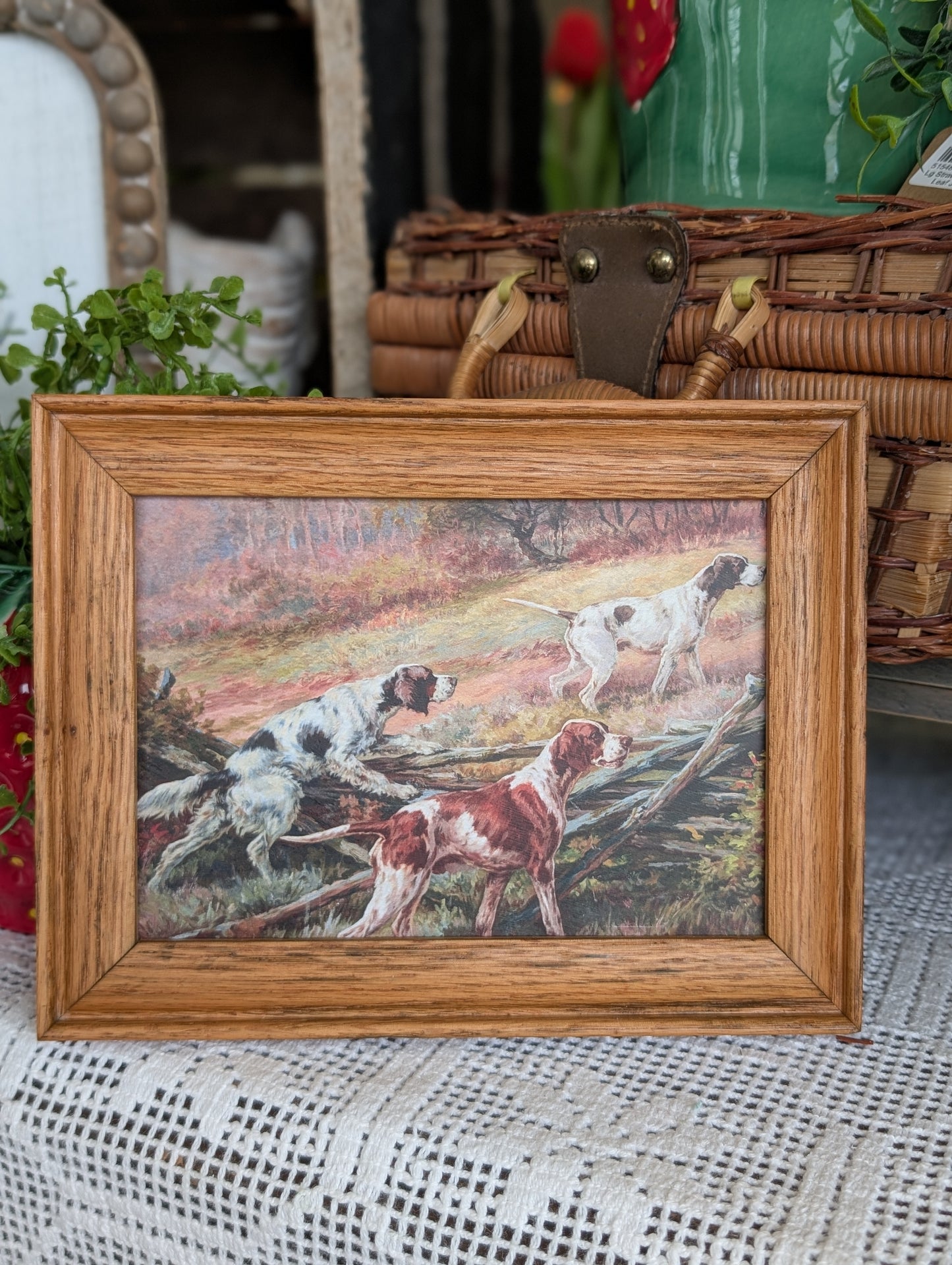 Small vintage dog framed print