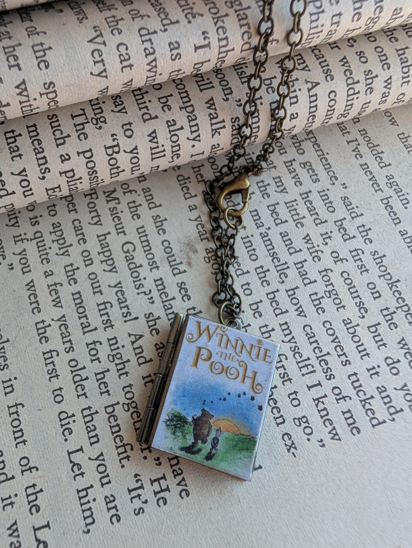 Book locket necklace
