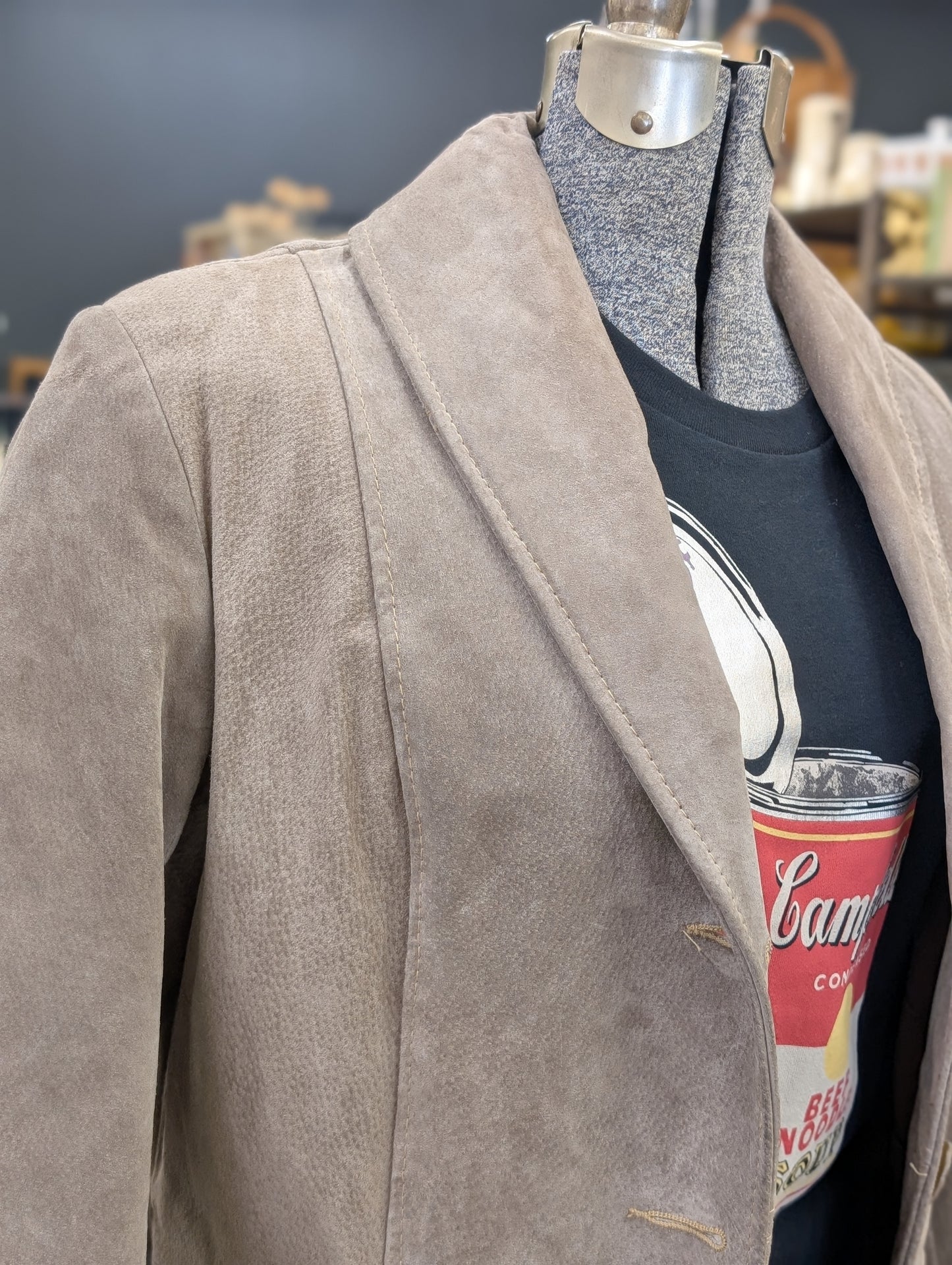 Suede Leather Trench Coat Jacket