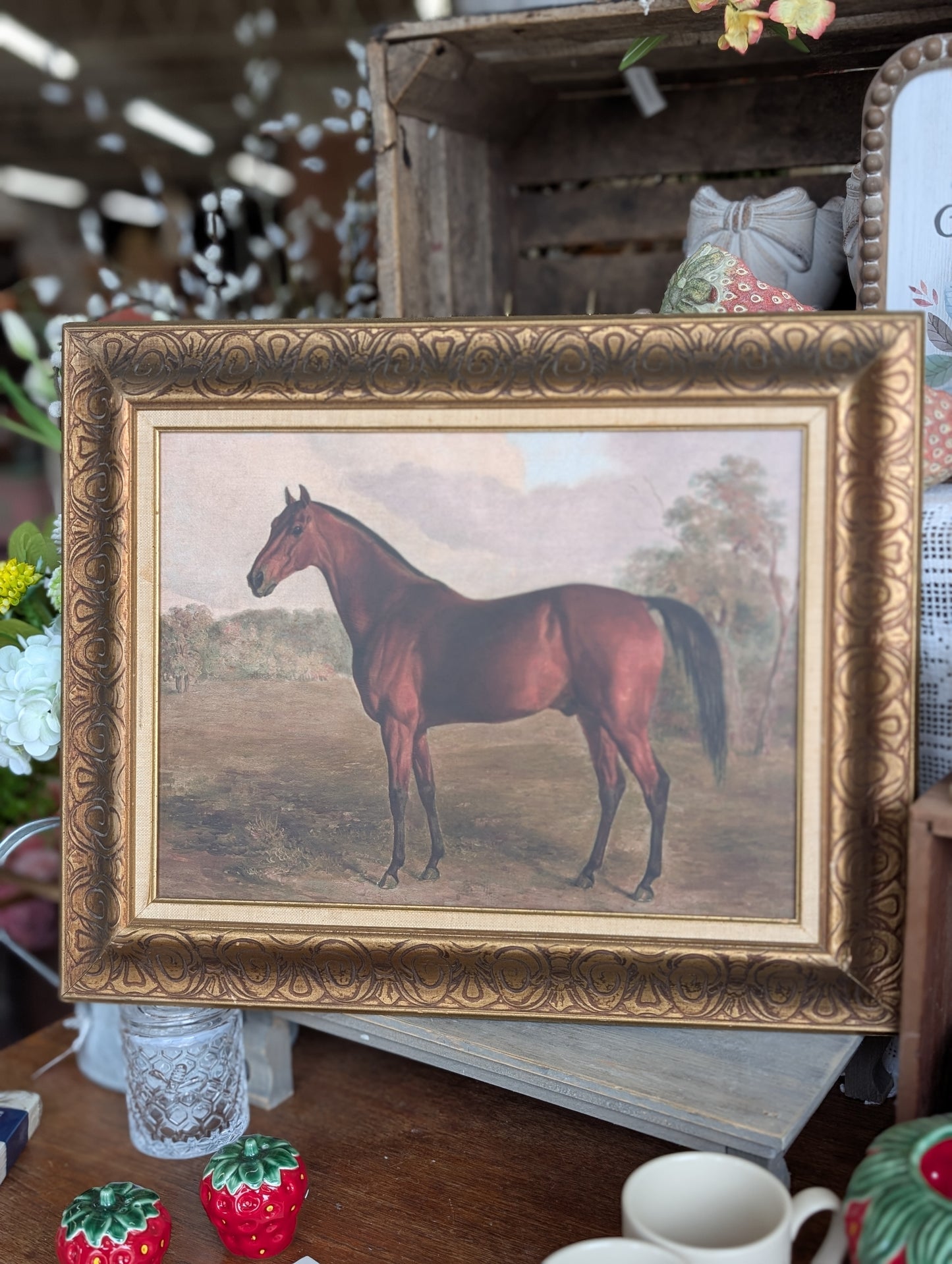 Vintage horse framed print