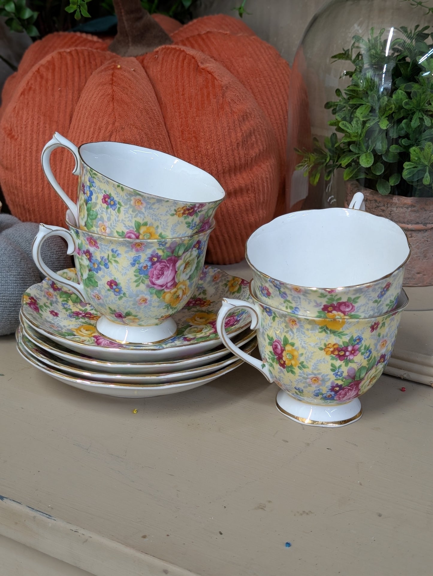 Set of four teacups