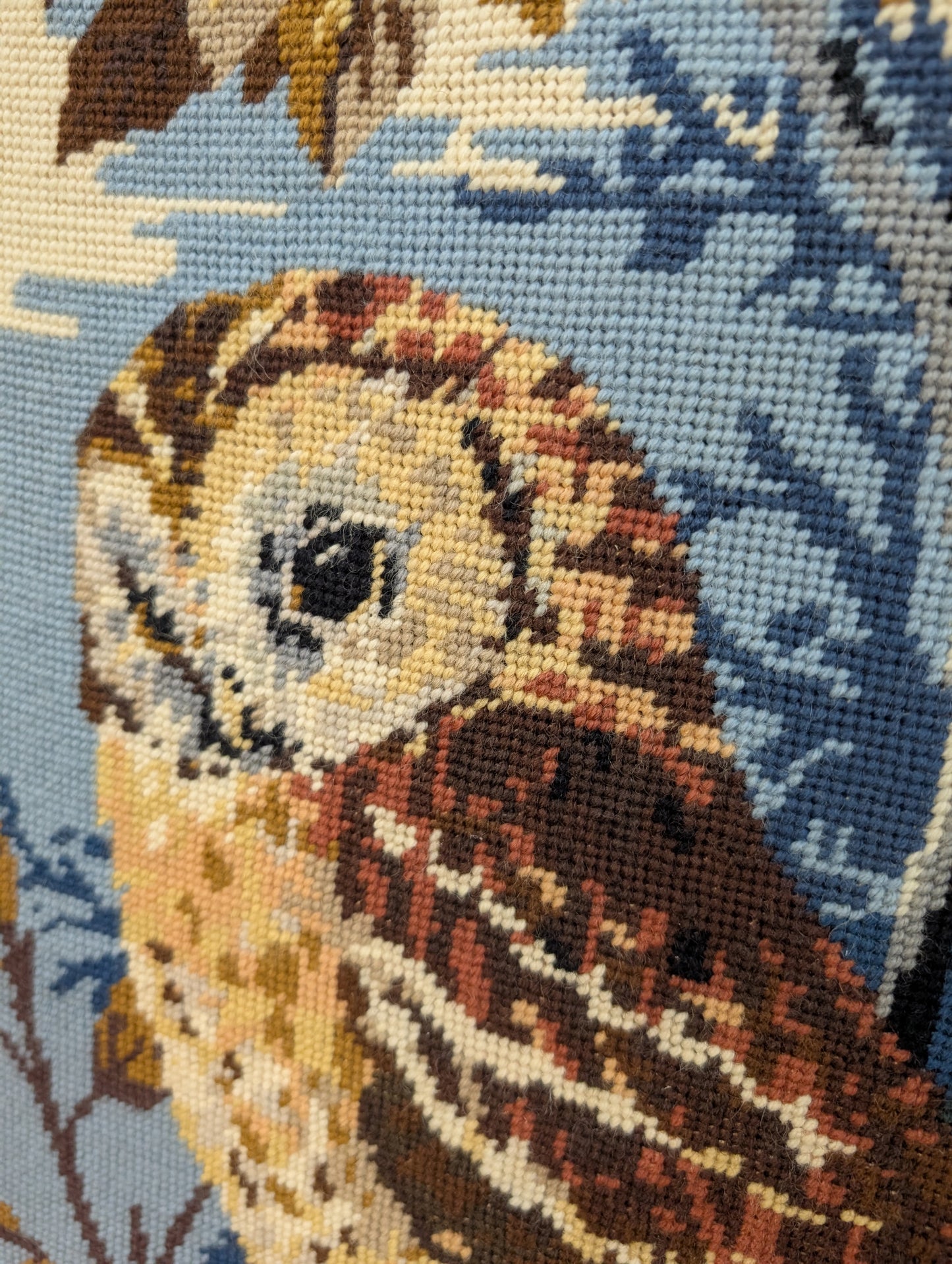 Large owl needlepoint