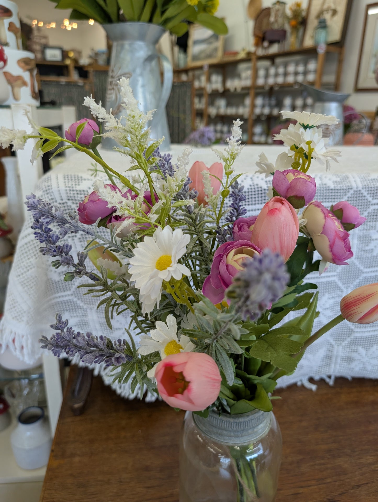 Pink tulip spring bouquet