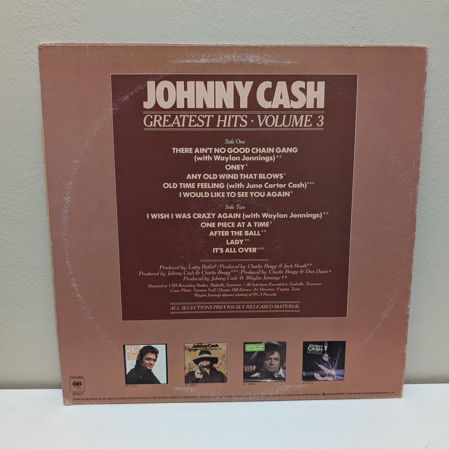 Johnny Cash Greatest Hits Volume 3 LP