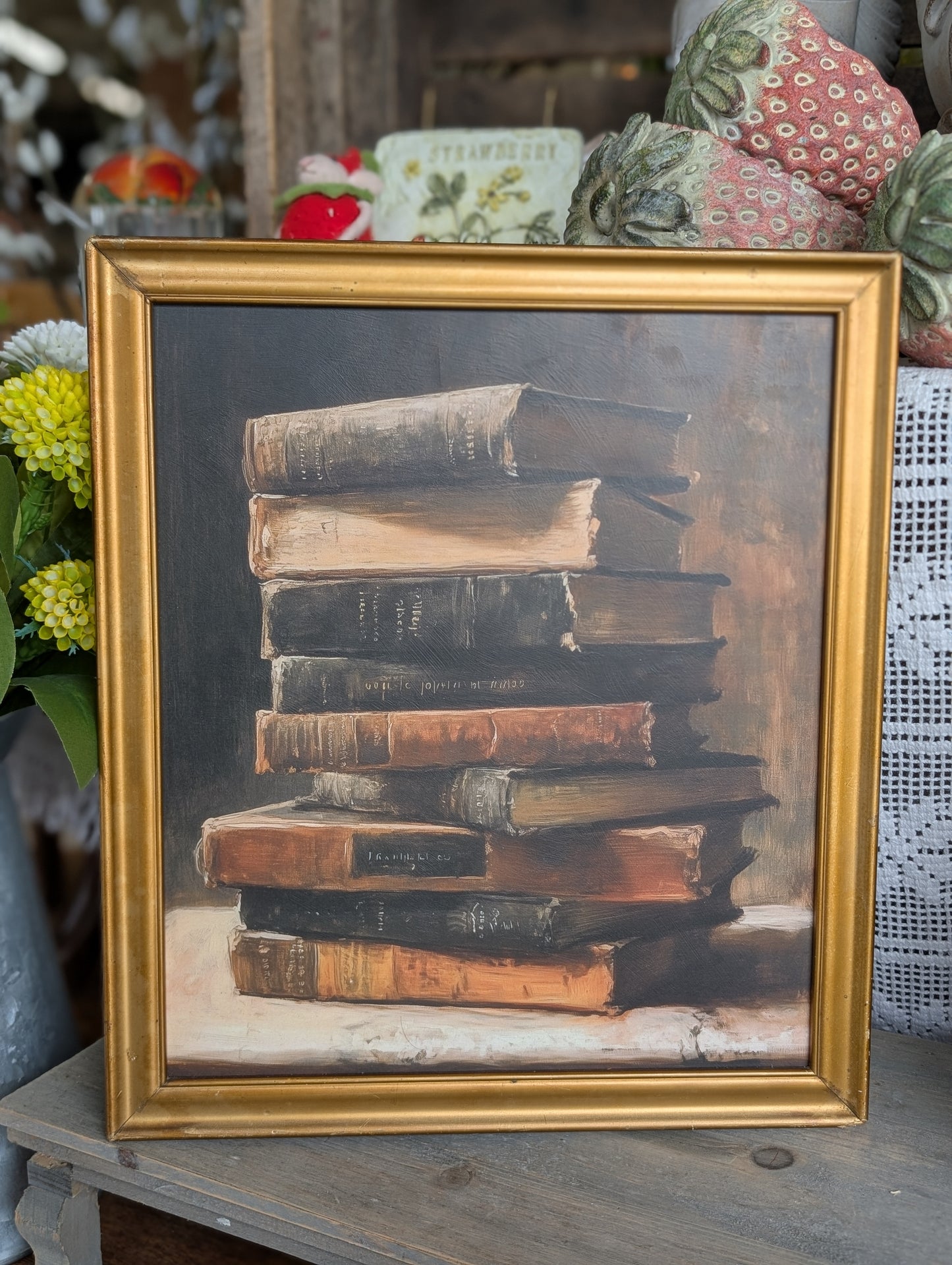Antique book stack