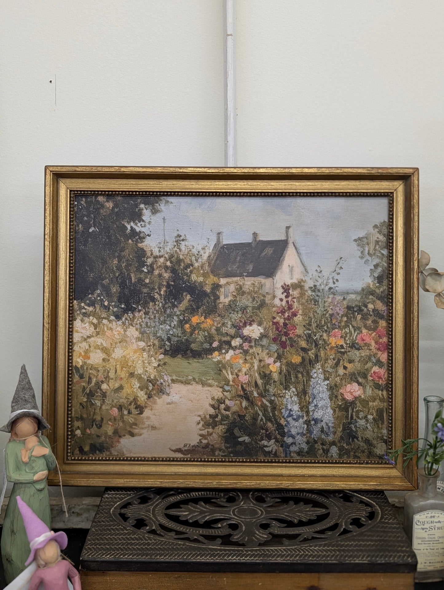 16 x 19 flower cottage framed print