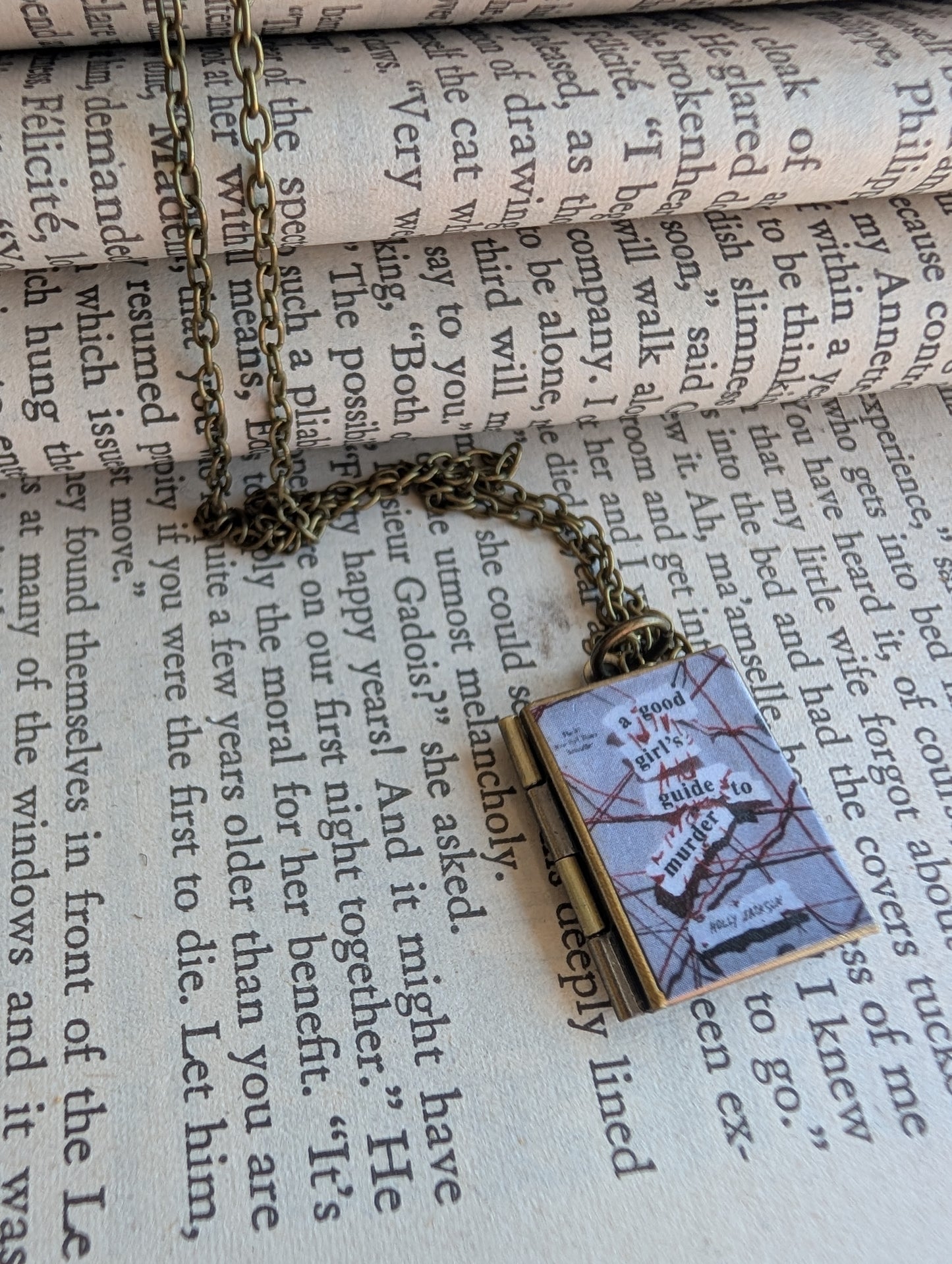 Book locket necklace