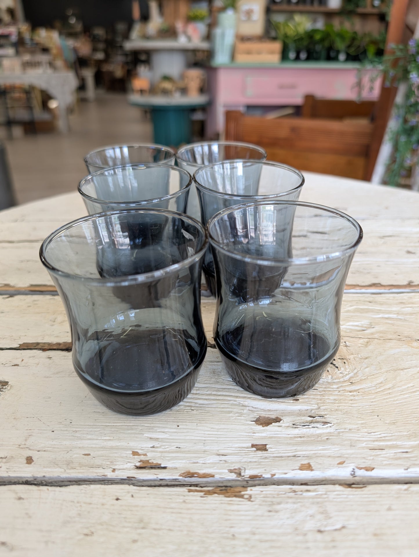 Libby Apollo smokey blue set of glasses set of 6 small