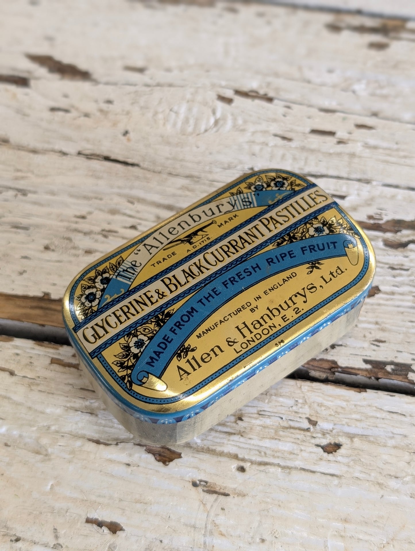 Vintage Allen & Hanburys Glycerine & Blackcurrant Pastilles tin