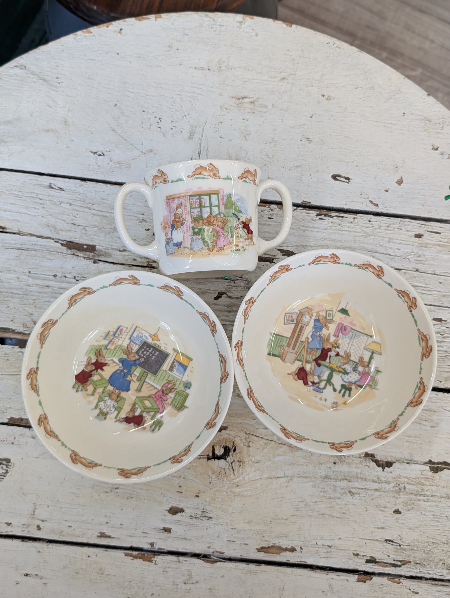 Bunnykin set of 3 dishes