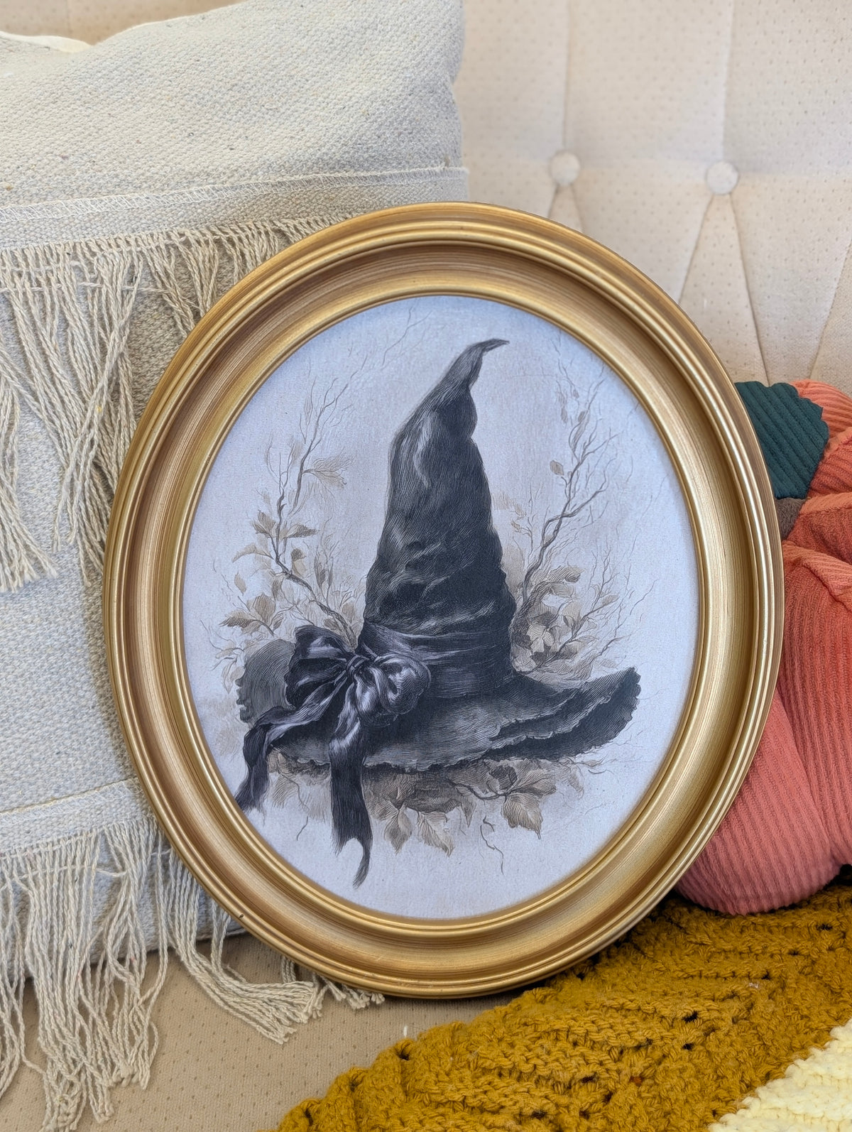 Oval witch hat framed print 8x10