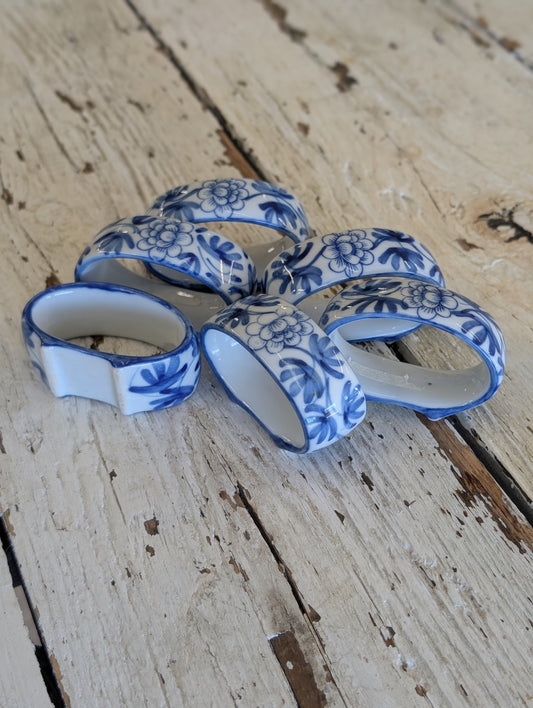 Ceramic blue and white napkin holders