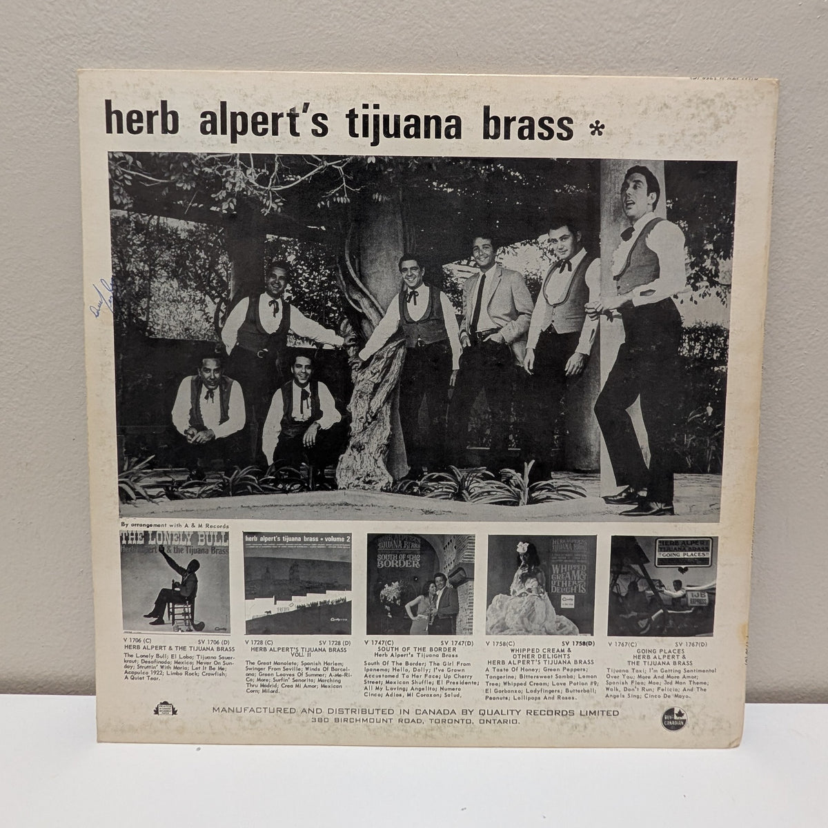 Herb Alpert's Tijuana Brass Whipped Cream & Other Delights (Quality Records) LP