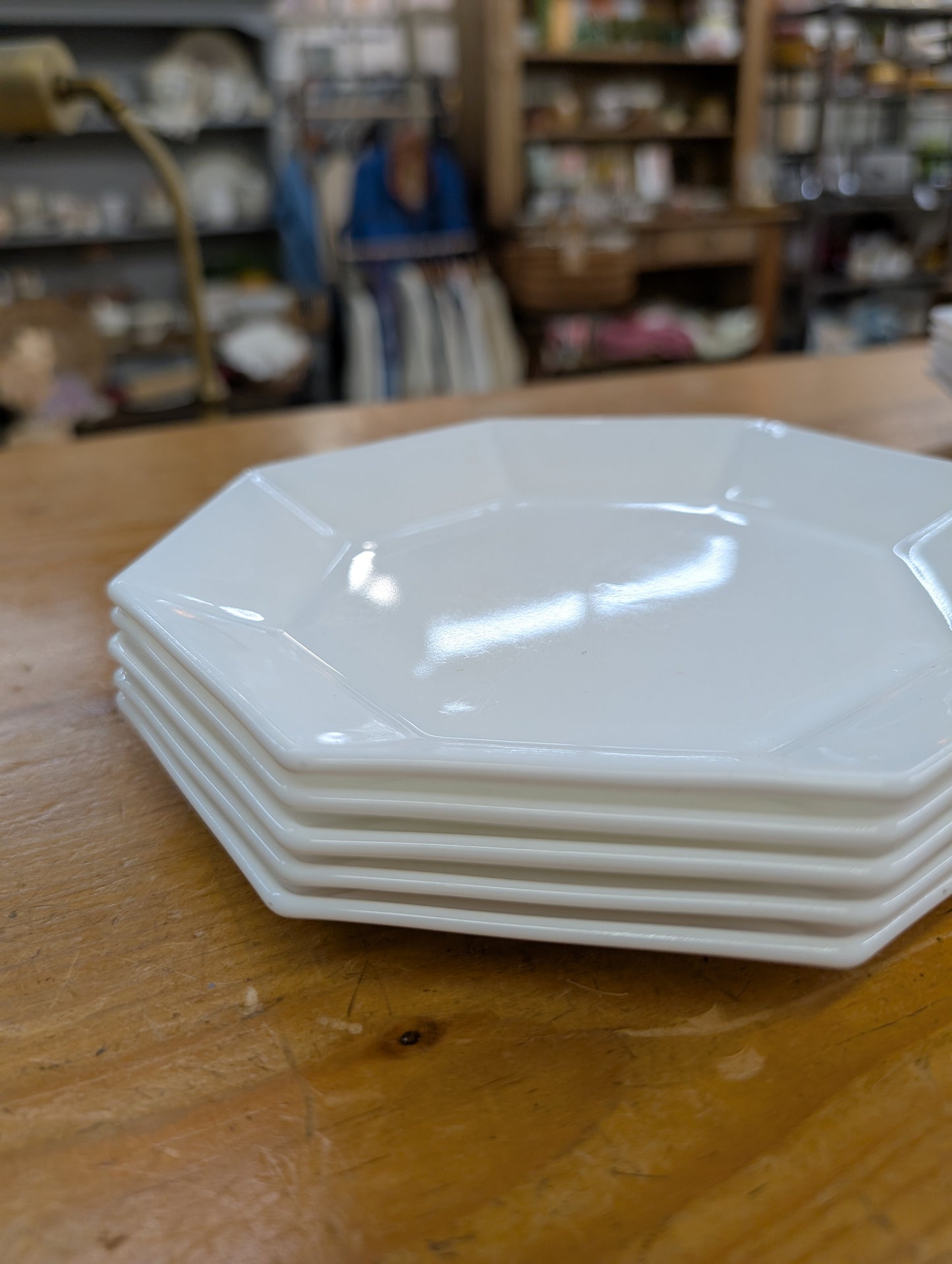 Set of 5 octagon acropal bread plates