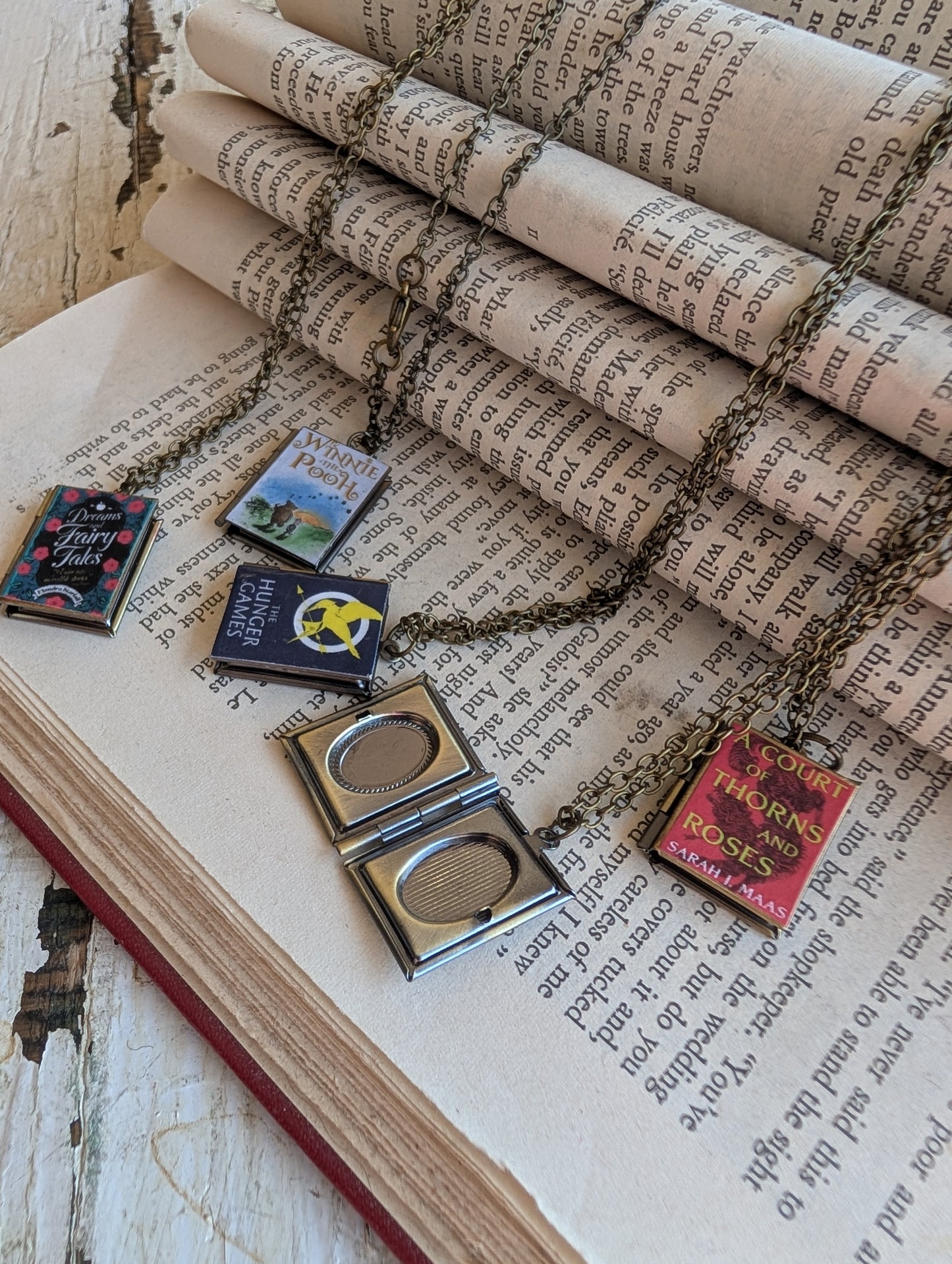 Book locket necklace