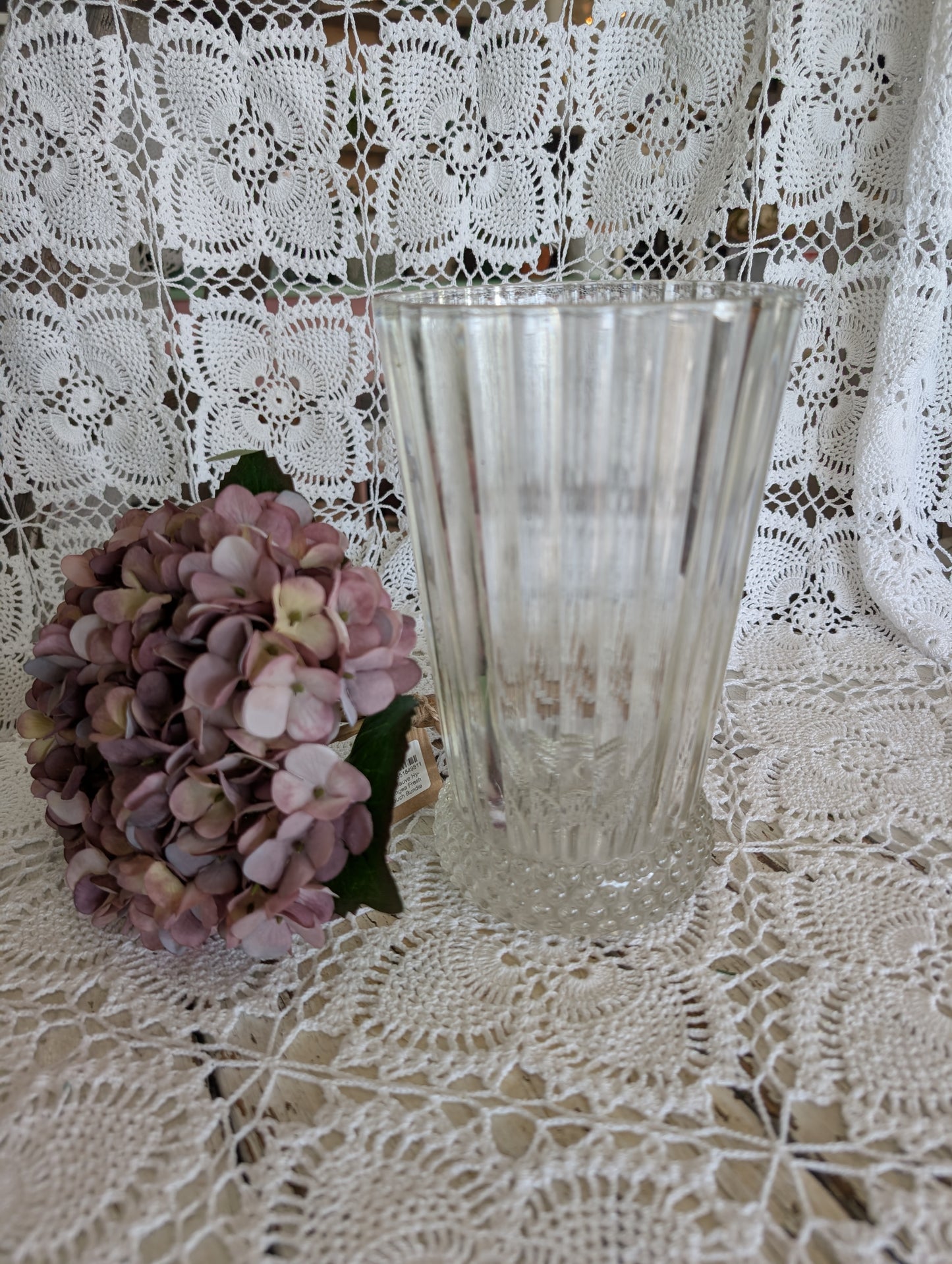 Large clear flower vase