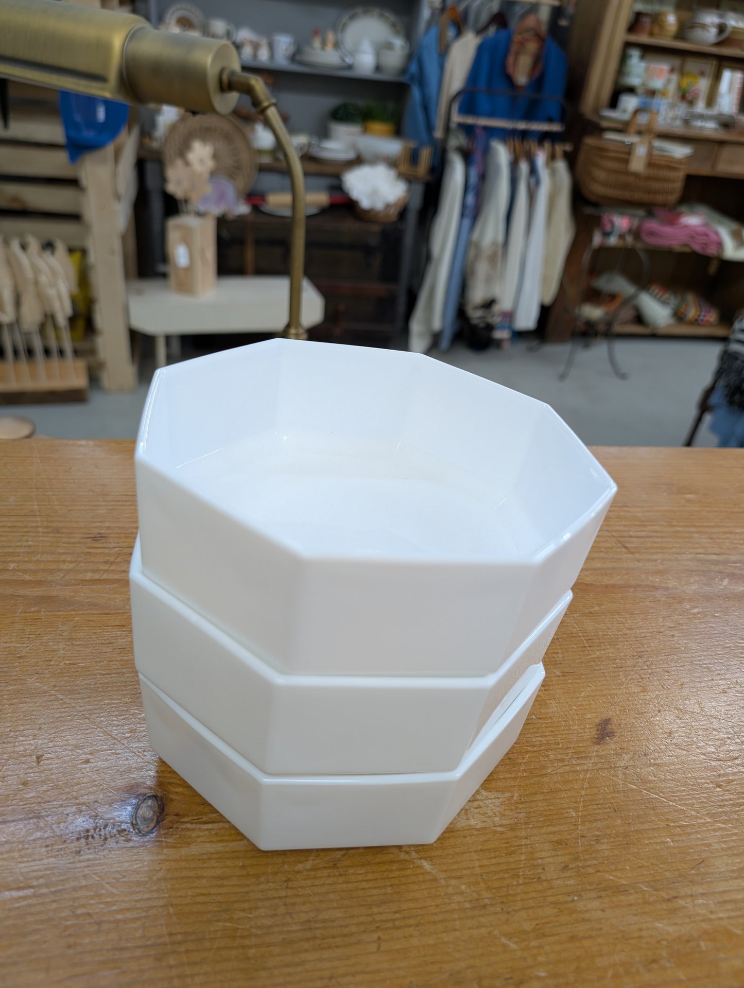 Set of 3 octogon arcopal bowls