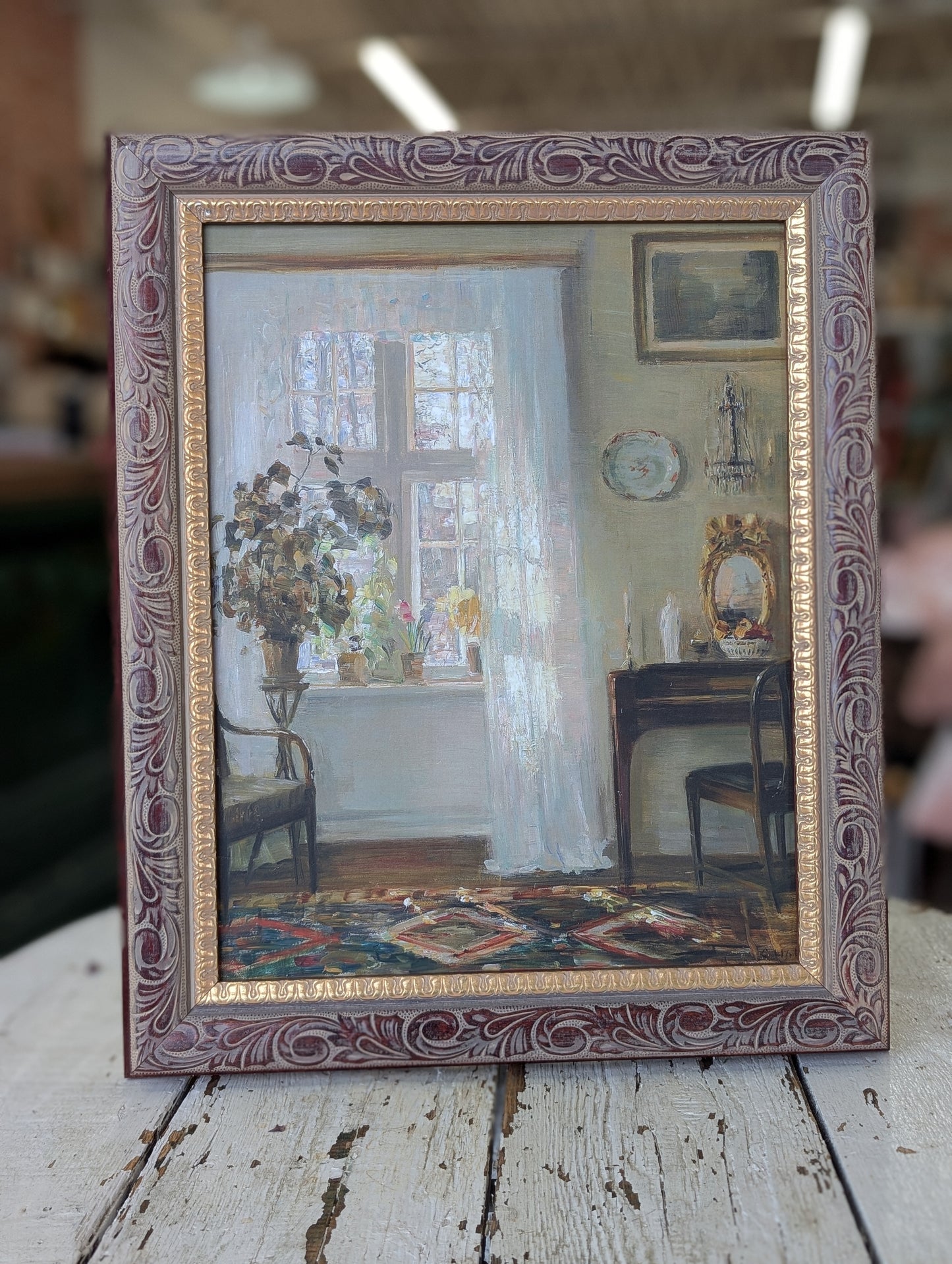 Framed frint of still painting