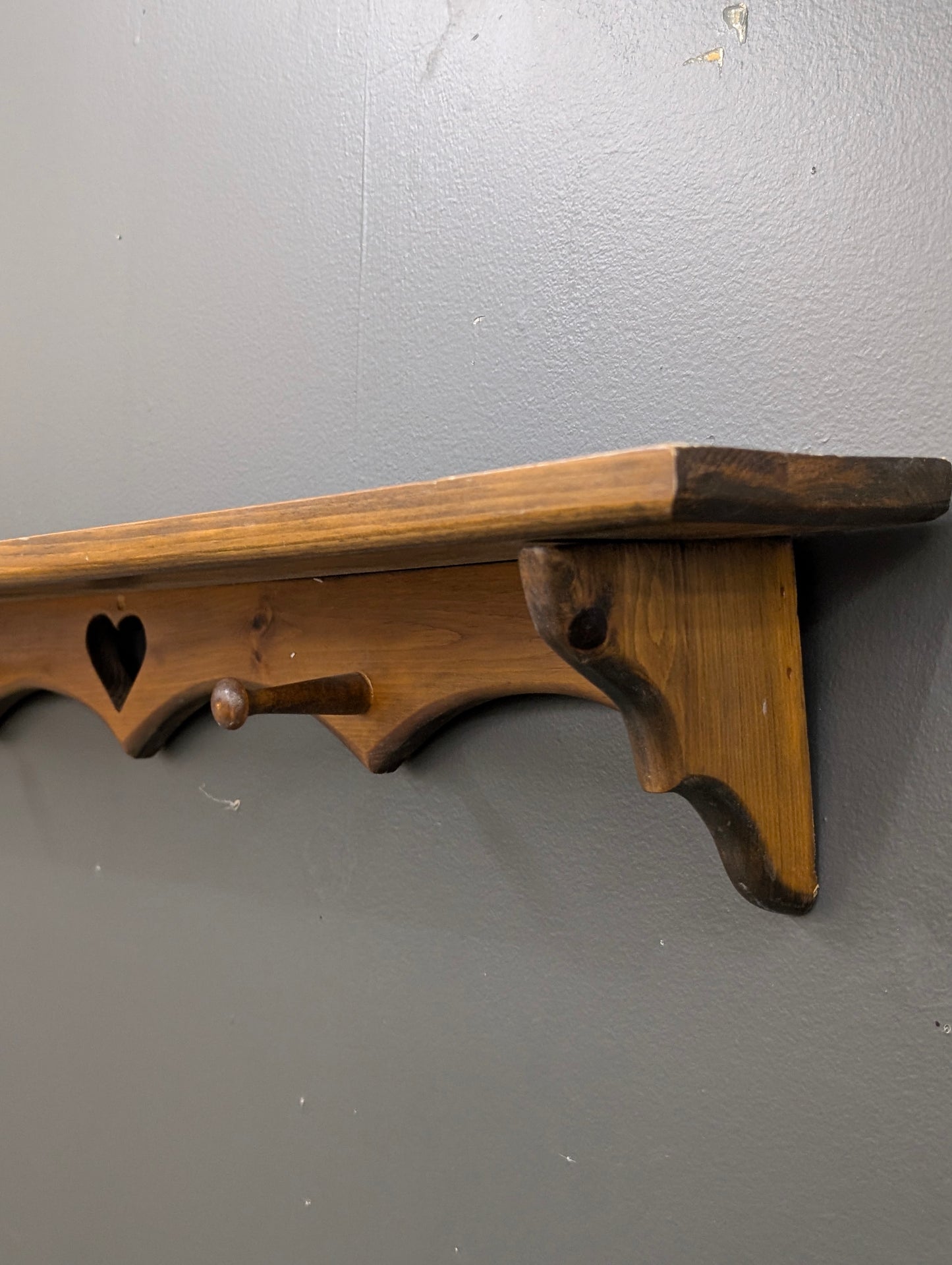 Wooden heart shelf