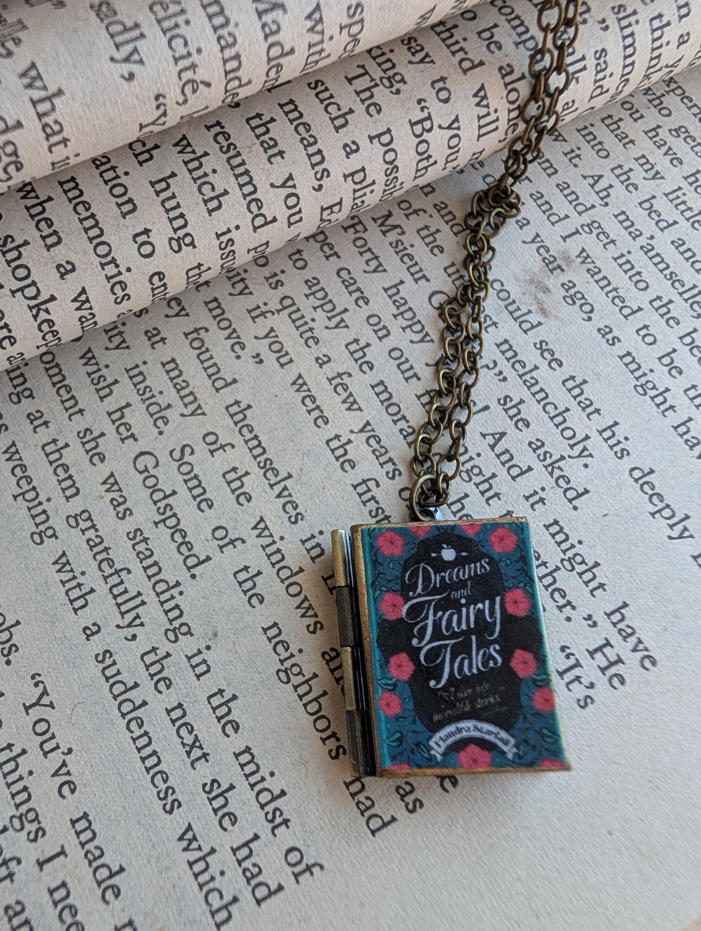 Book locket necklace