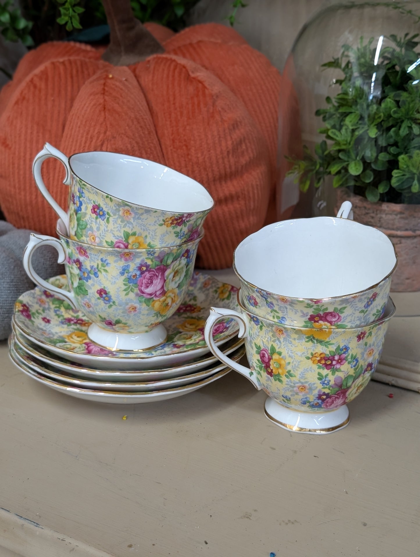 Set of four teacups