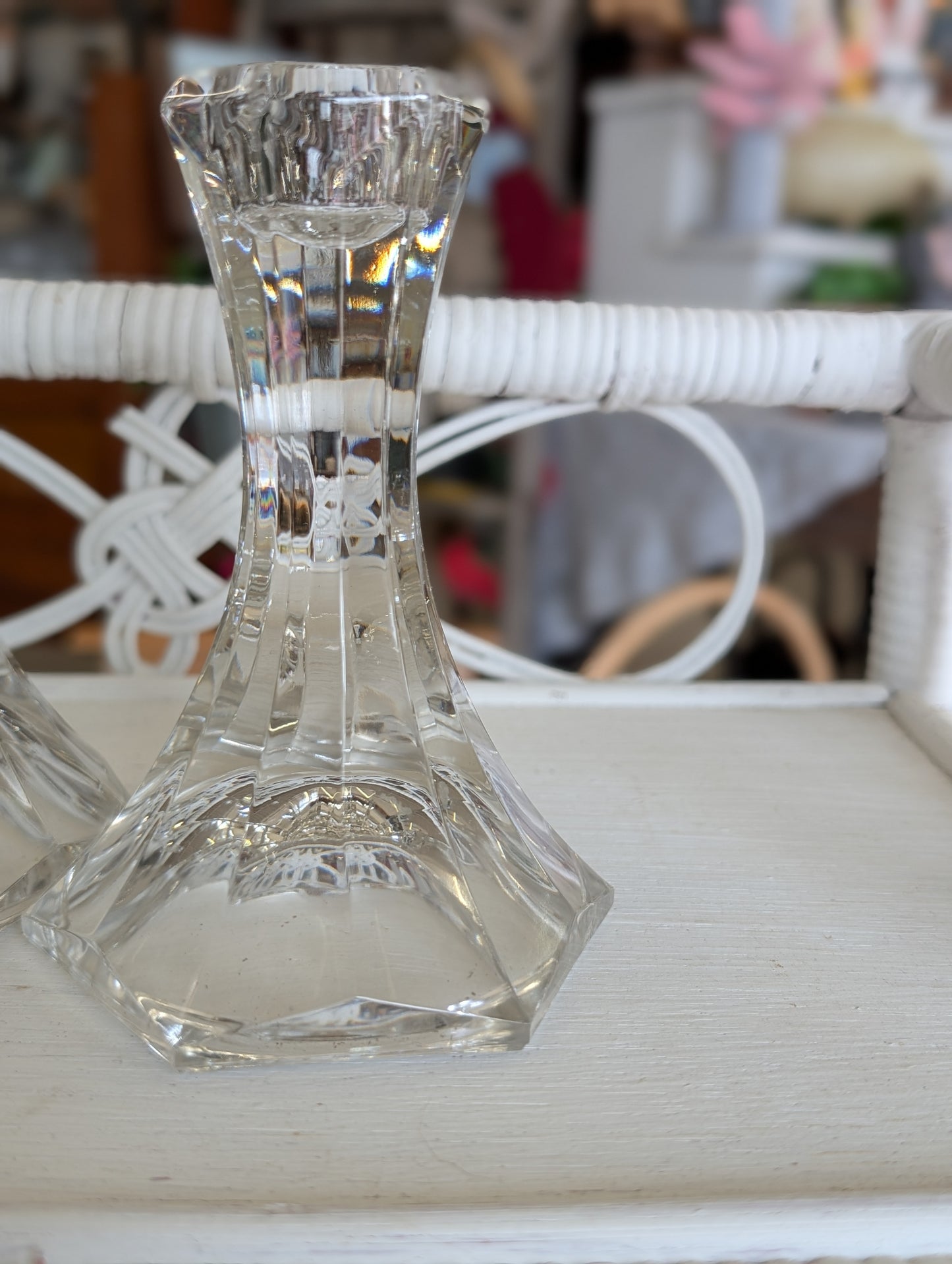 Set of crystal candle sticks