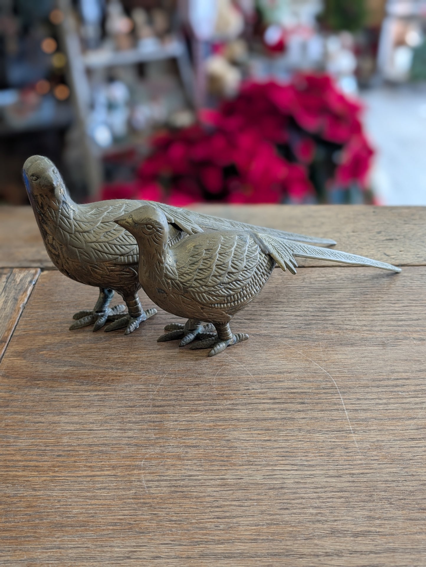 Set of brass pheasants