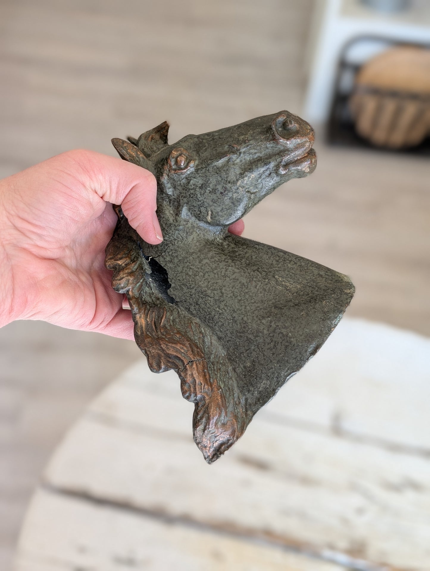 Copper horse head rustic