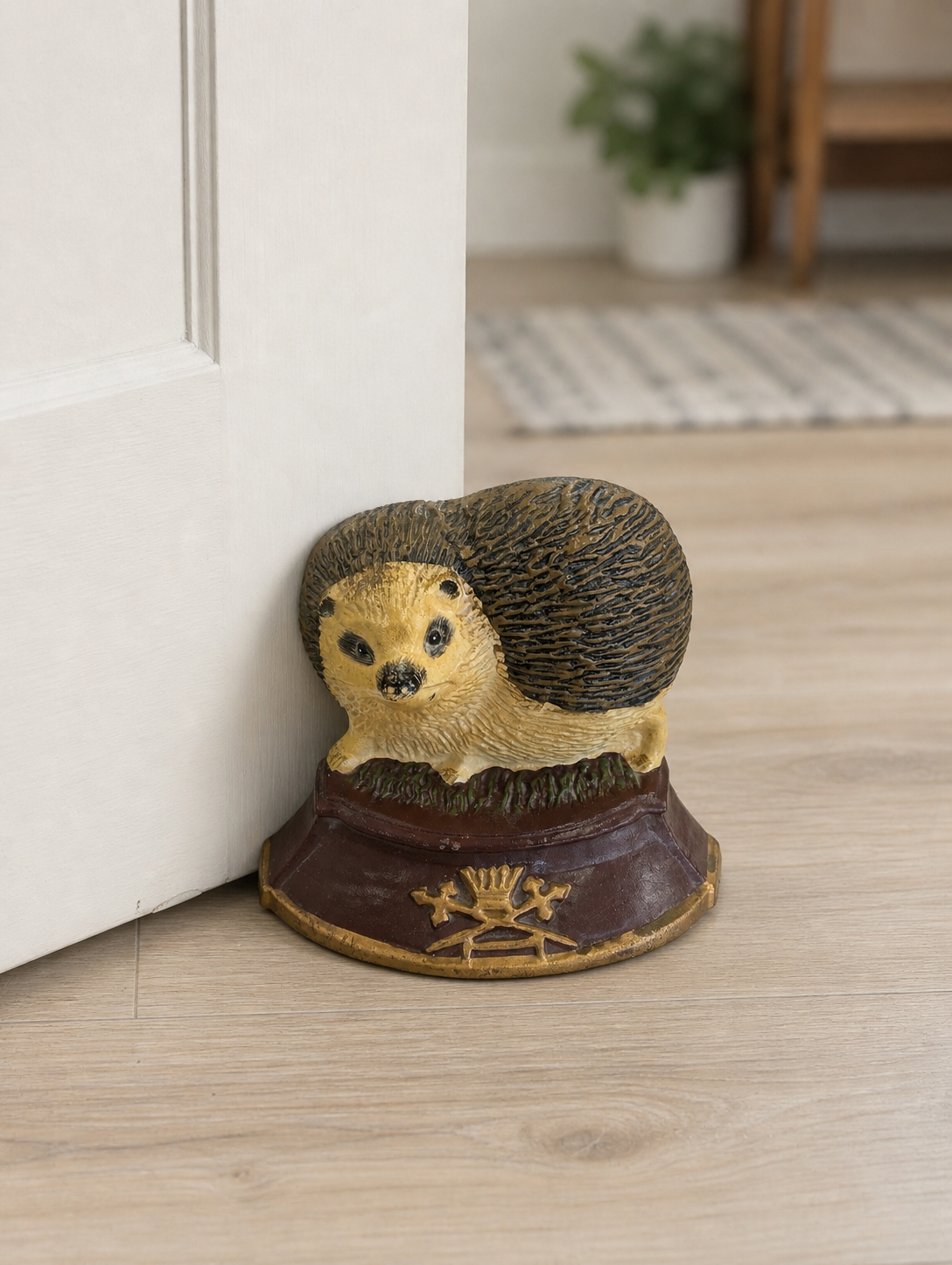 Cast iron hedgehog doorstop